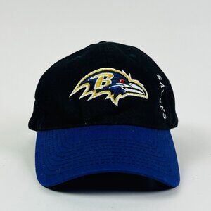 NFL Baltimore Ravens Team Apparel Mens Black & Purple Adjustable Ball Cap Hat